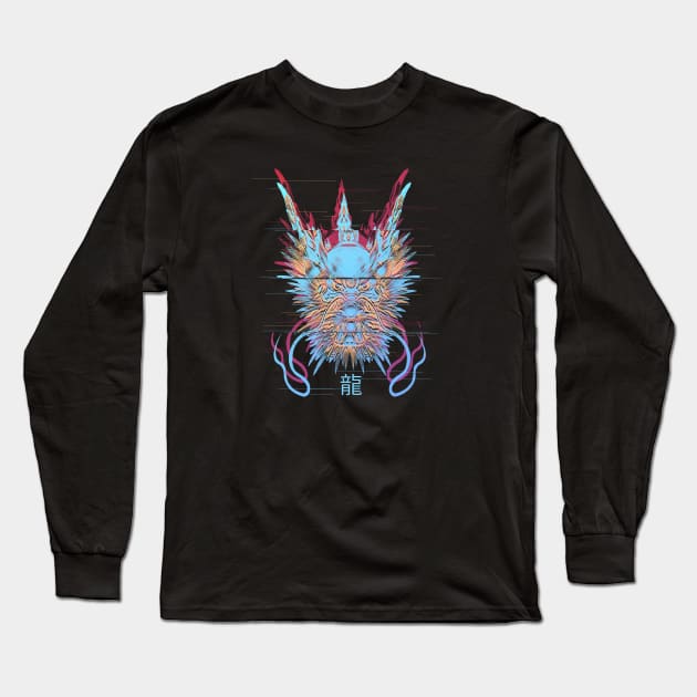 Glitched dragon Long Sleeve T-Shirt by Blacklinesw9